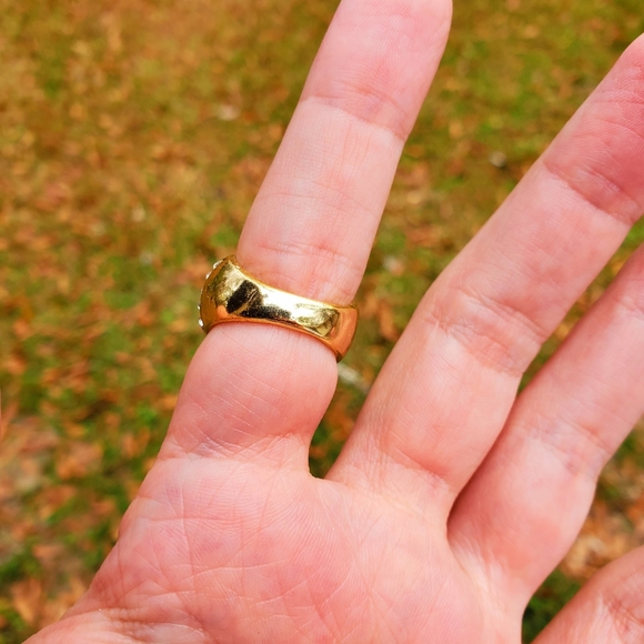 Purple Paradise Golden Enamel Crystal Ring Sz 7.5 - Picture 7 of 11